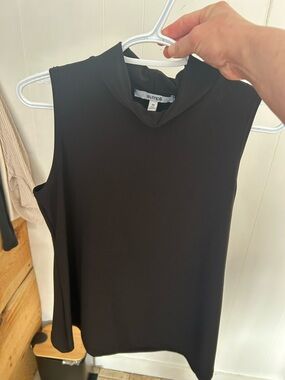 Sympli Black Sleeveless Mock Neck Top